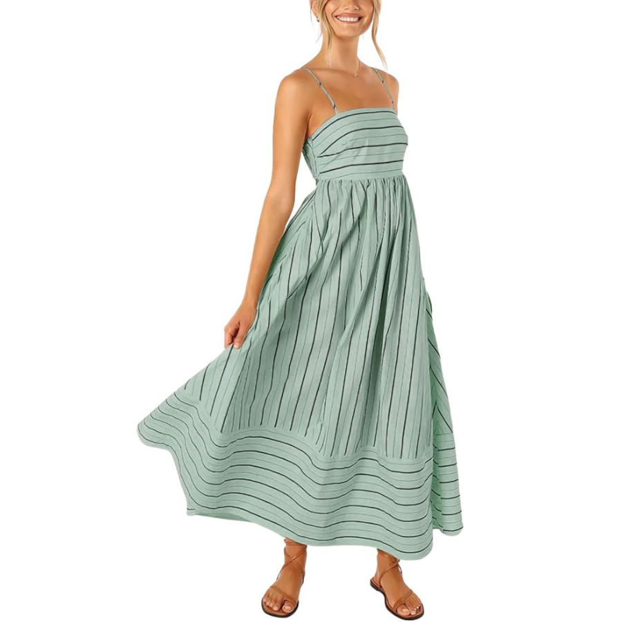 Striped Smocked Maxi Dress