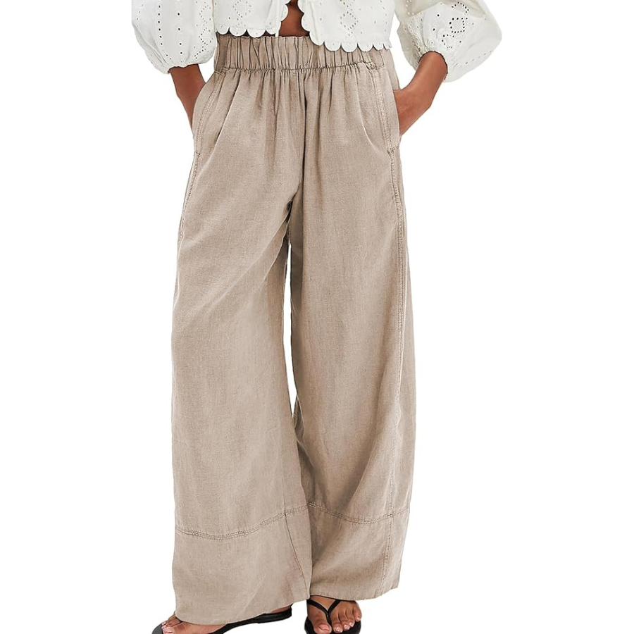 Cotton Linen Wide Leg Pants