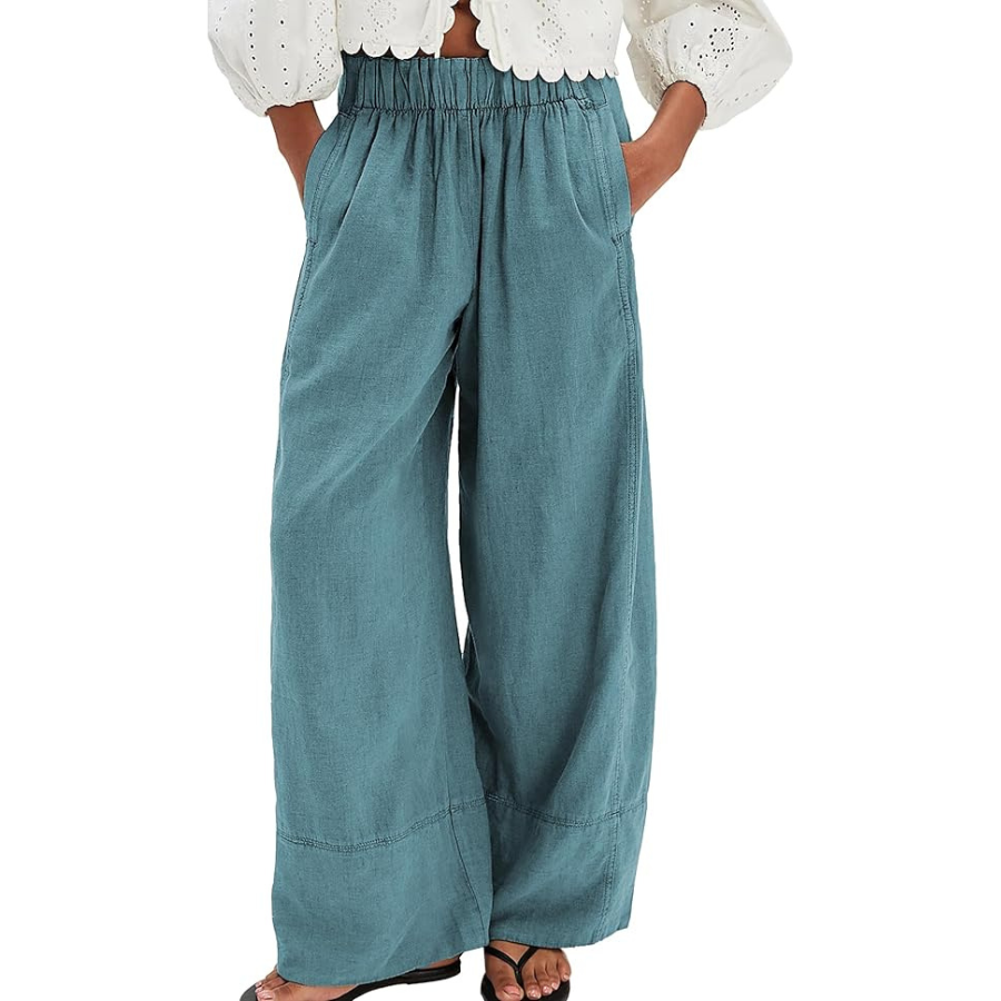 Cotton Linen Wide Leg Pants