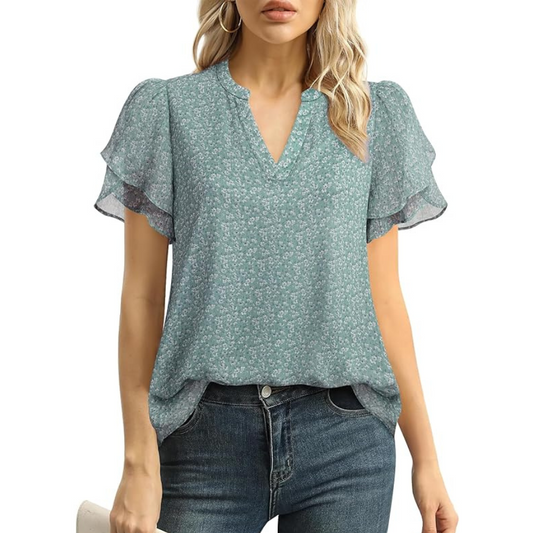 Chiffon Puff Sleeve Blouse